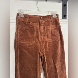 Avec Les Filles Brown Corduroy Ankle Pants